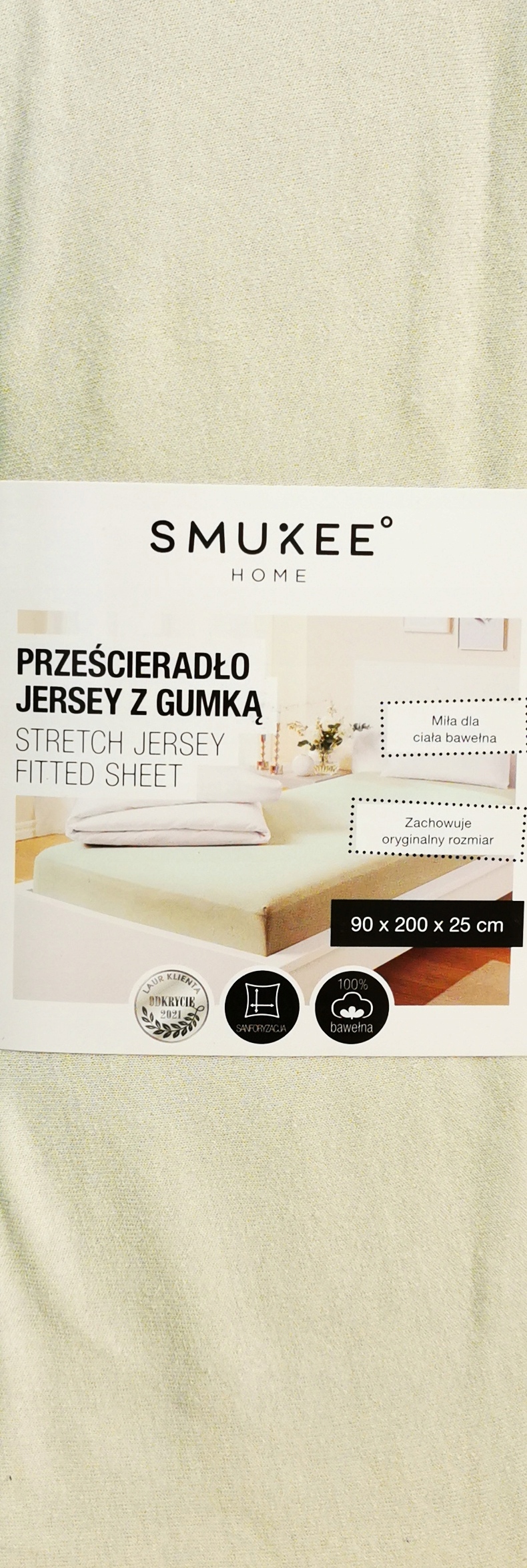 

Prześcieradło z gumką bawełniane jersey 90X200 e