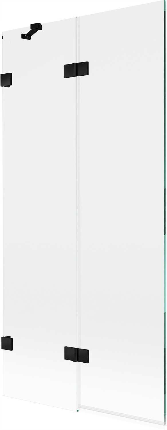 Mexen Lunar vanová zástěna dvoukřídlá levá 90 x 150 cm, transparentní, čern