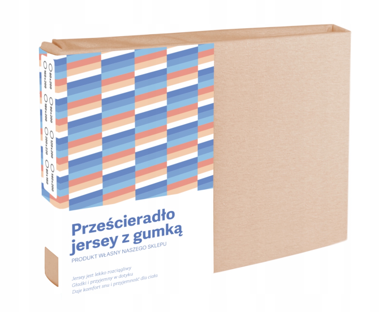 Prostěradlo Jersey S Gumičkou Béžové Na Matrace 180X200, Silné, Hladké