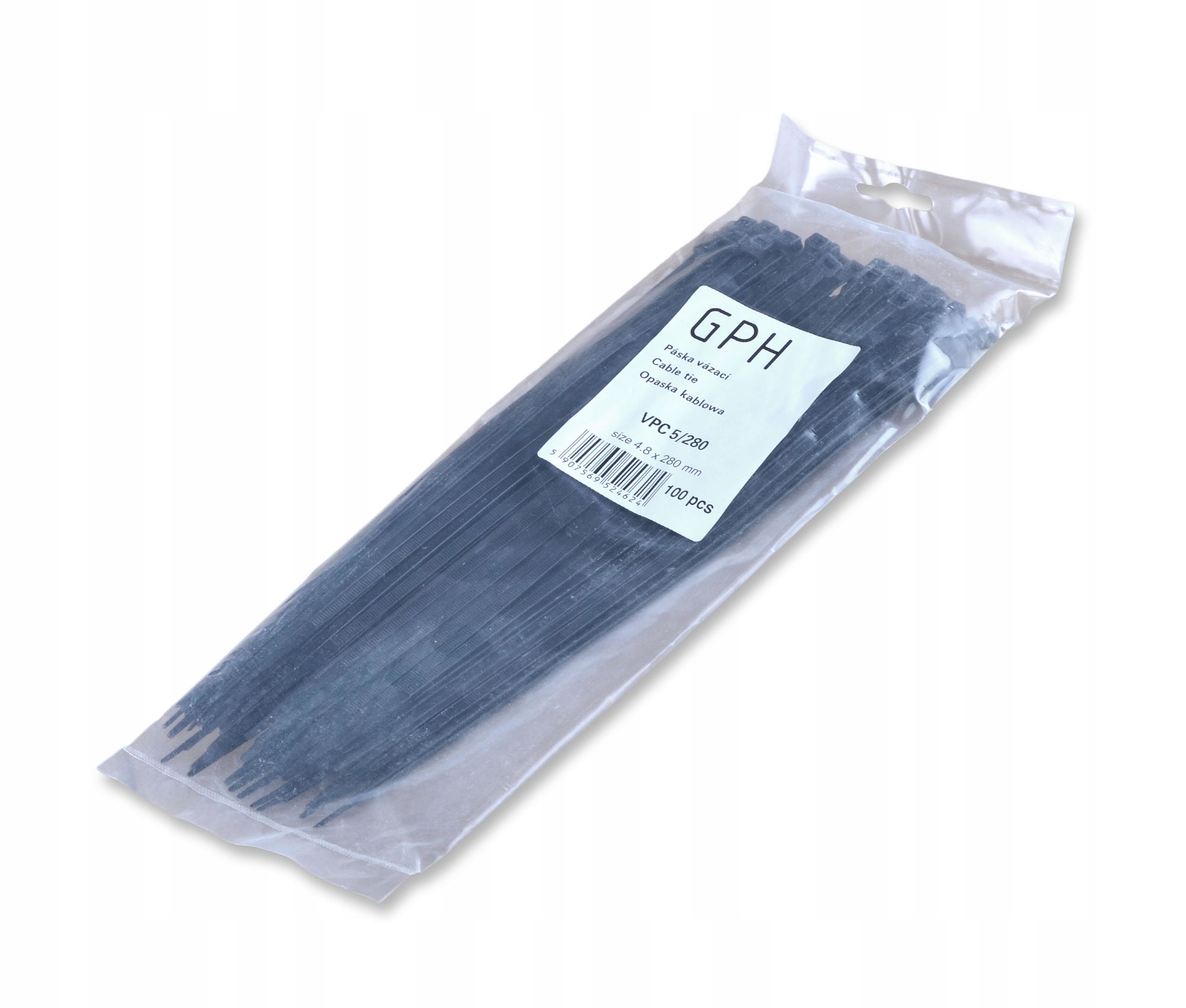 Opaski zaciskowe trytytki 4,8x280mm czarne Uv Nexans Vpc 5/280 100 szt