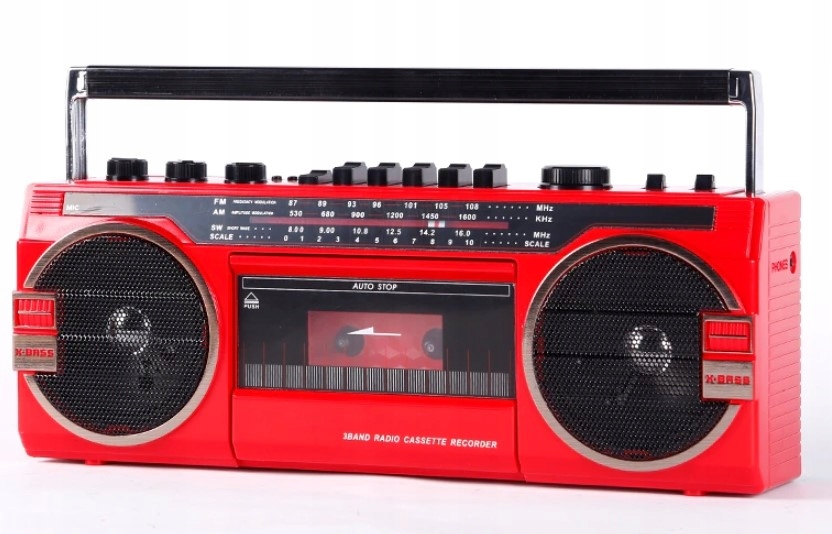 RADIOMAGNETOFON BOOMBOX RETRO BLUETOOTH FM/AM/SW USB SD Kolor czarny