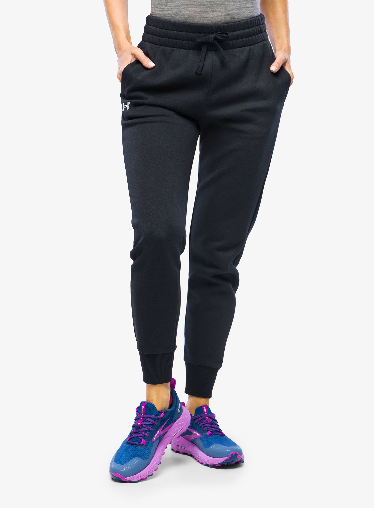 Dámské kalhoty Under Armour Rival Fleece Joggers černá/bílá Xs