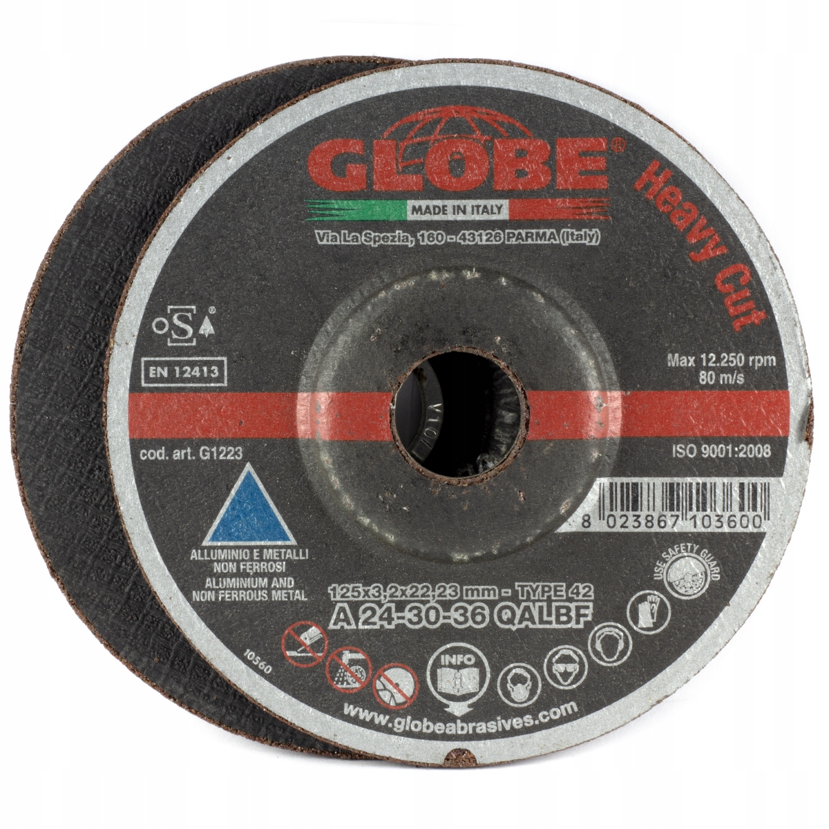 

Tarcza do cięcia aluminium i miedzi Globe 125x3,2