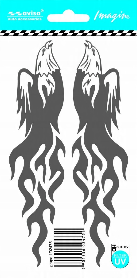 

Naklejka Głowa Orła płomienie tattoo