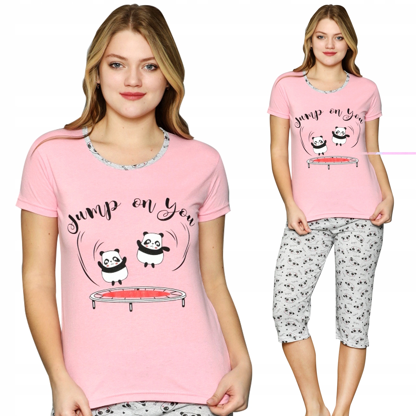 

Bawełniana Piżama Damska 3/4 Krótki Rękaw Jakość