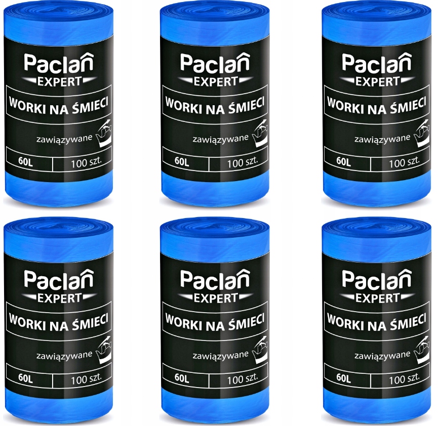Levně Pytle Na Odpadky Univerzální Vázané Paclan Expert 60L 6x 100KS 600