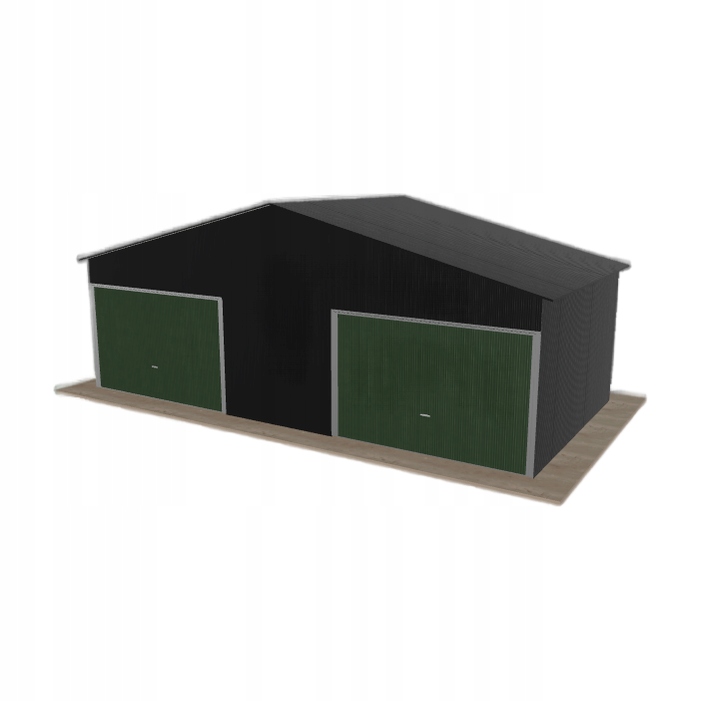 Plechová garáž 8x4 m dvoupolohová, dvoupolohová, černá