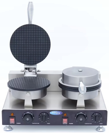 Gofrownica do rożków waflowych podwójna 21 cm 2000W Maxima Deluxe 09374246