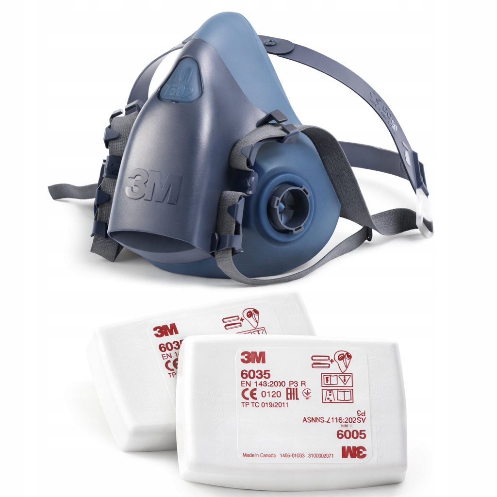 7502 3M Półmaska lakiernicza z filtrami 6035 3M P3