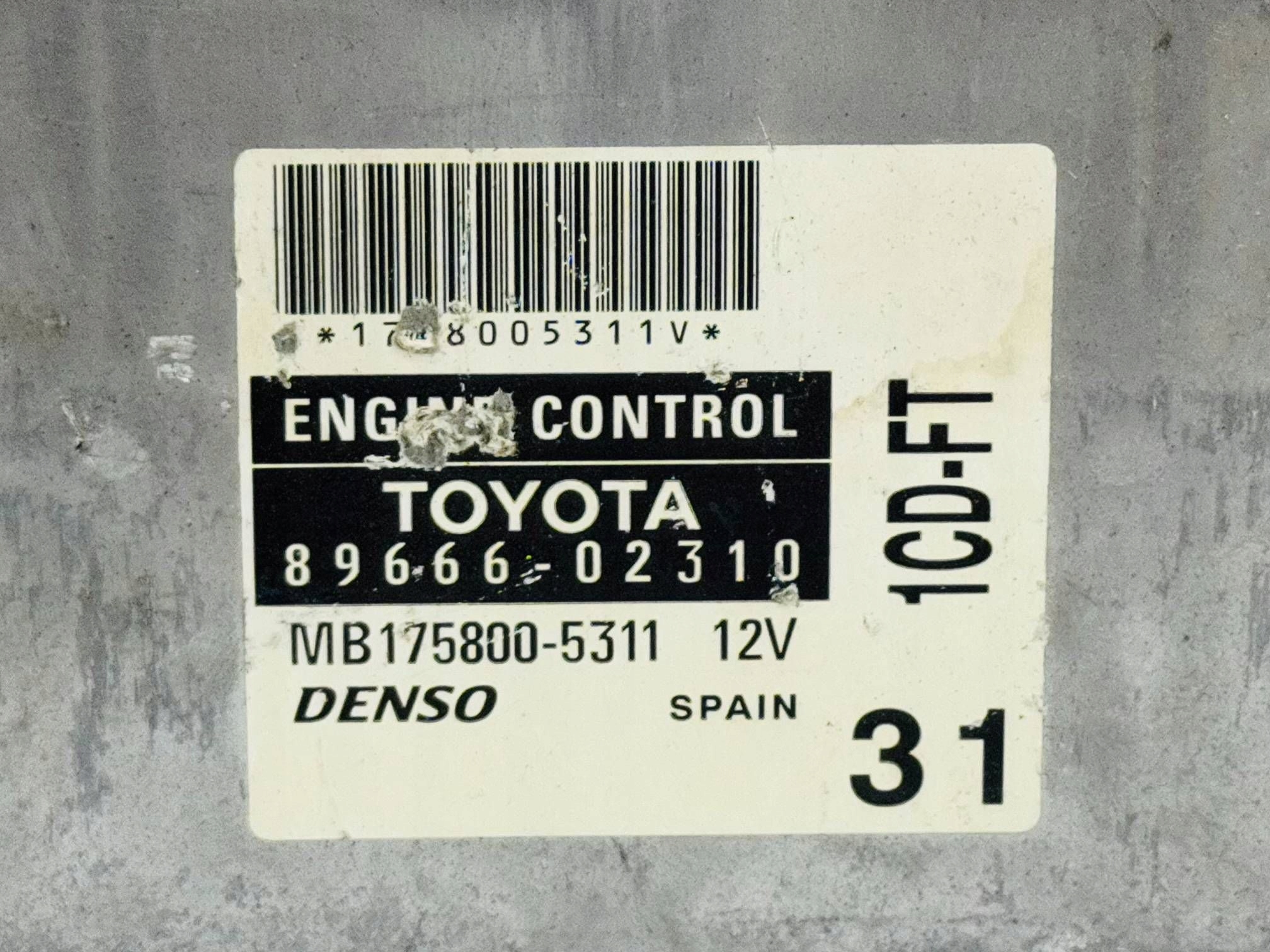 computer control unit of the engine TOYOTA COROLLA E12 2.0 D4D 03r 89666-02310