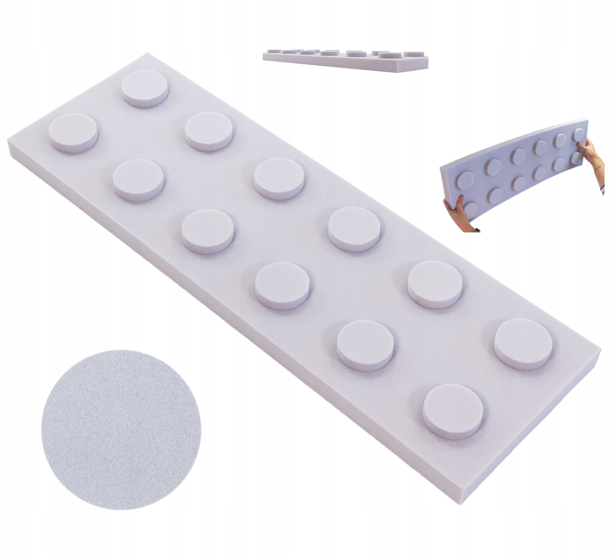 Klocek akustický panel Decor měkká pěna na zeď 25x75 gr. 4 cm atesty