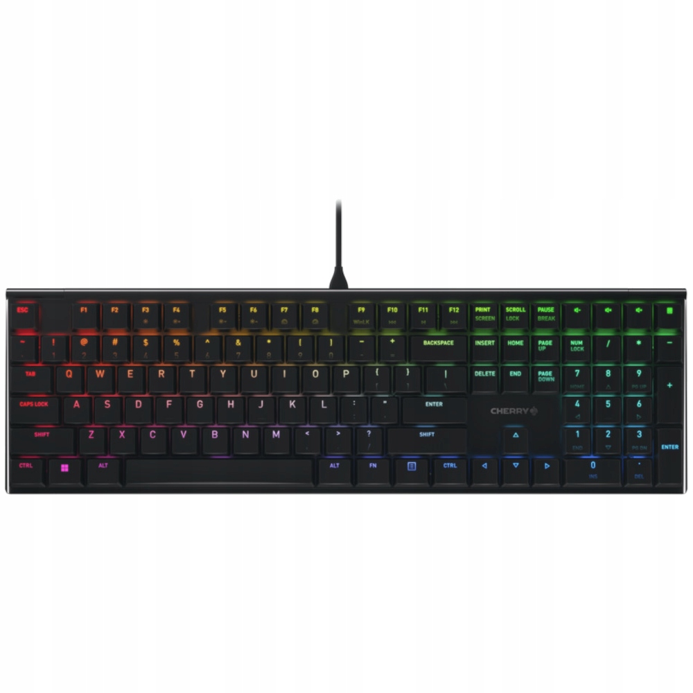 Cherry Mechaniczna Klawiatura Gamingowa MX 10.0N Led Rgb Qwerty Us Czarny