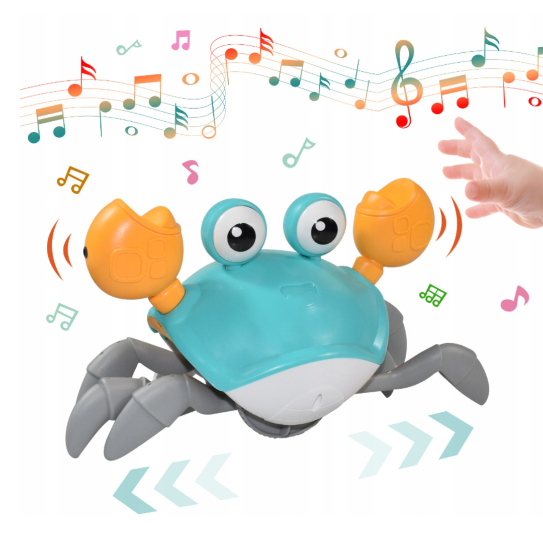 UCIEKAJĄCY PEŁZAJĄCY KRAB INTERAKTYWNY DŹWIĘK CHODZI NAUKA CHODZENIA DZIECI Wysokość produktu 11 cm