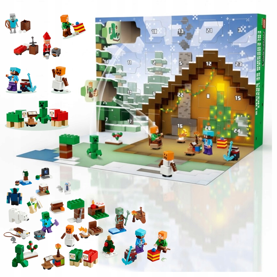 Minecraft Kalendarz Adwentowy Klocki Konstrukcyjne 24 Niespodzianki Zabawki