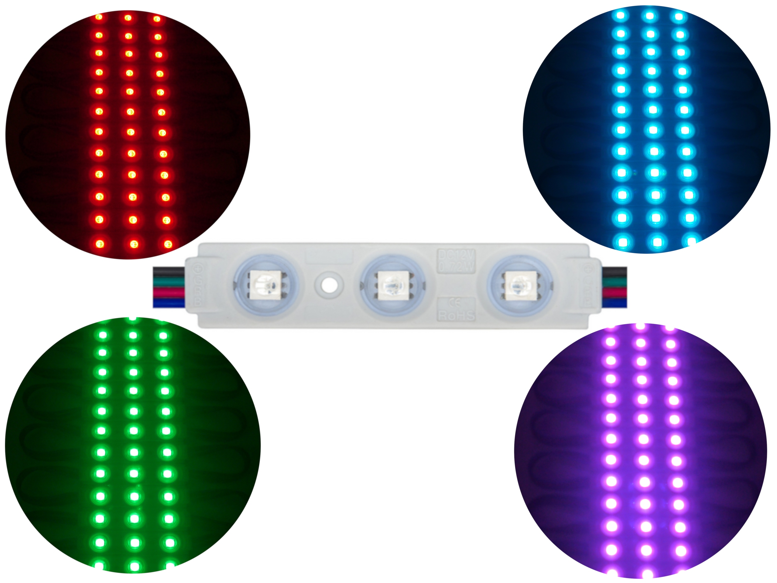 

moduł Led Rgb multikolor 12V 0,72W IP65 epistar