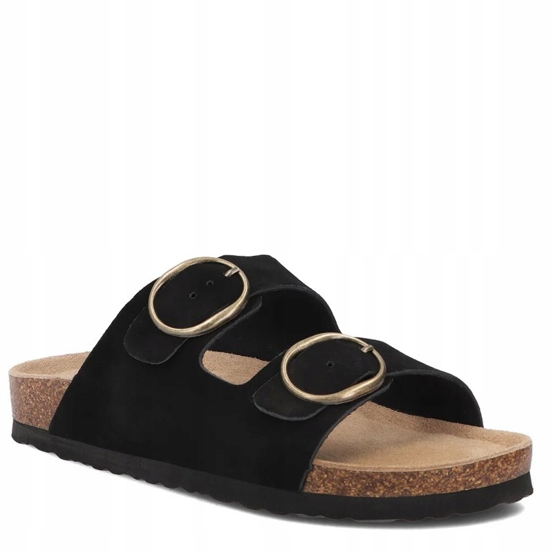 Filippo DK7061/26 Bk Černé Nubukové Kožené Klapky Casual S Mašlí 38