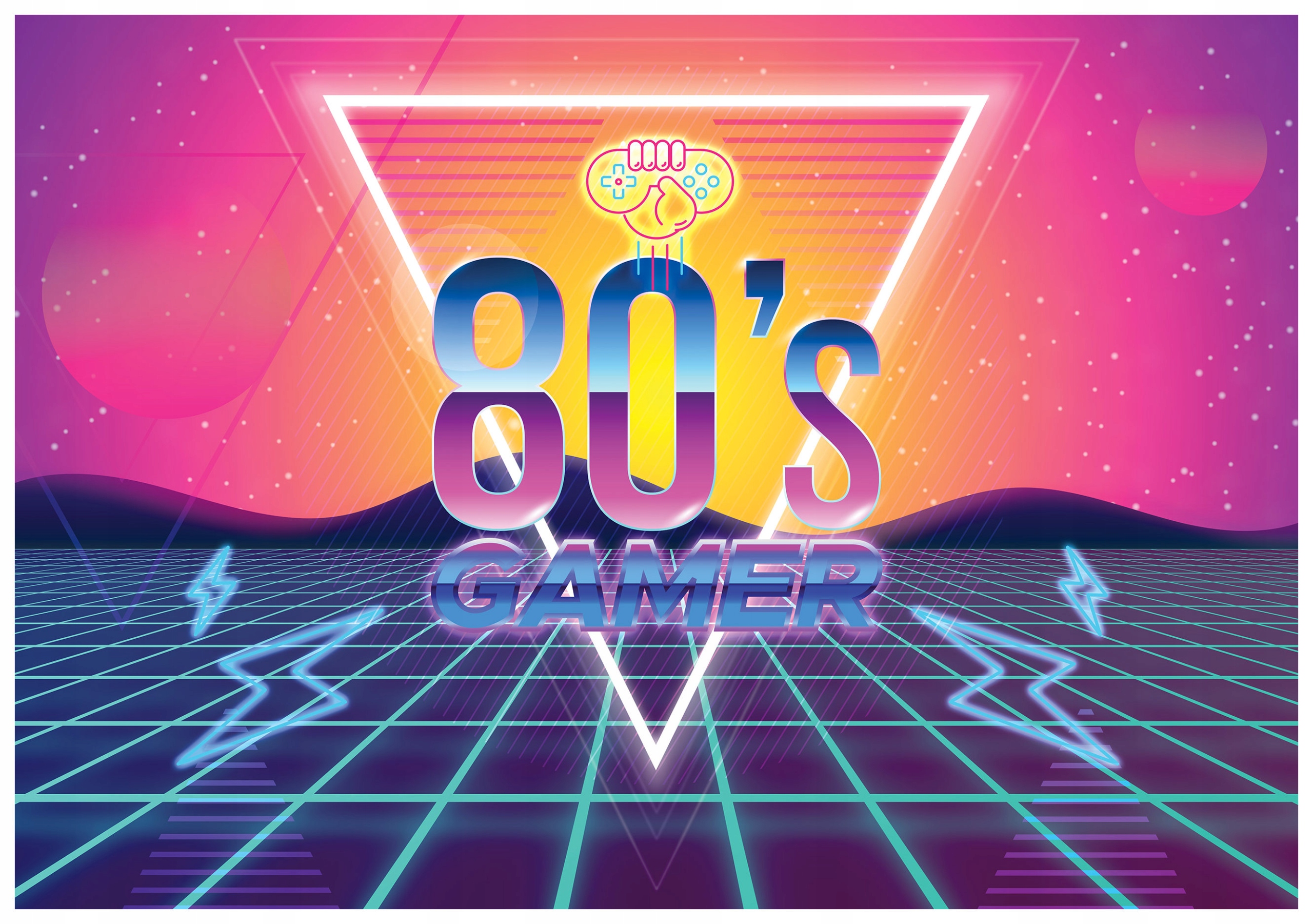 Fototapeta Retro Gaming Neon 80s Arcade Pixel Art 416x254 lepidlo