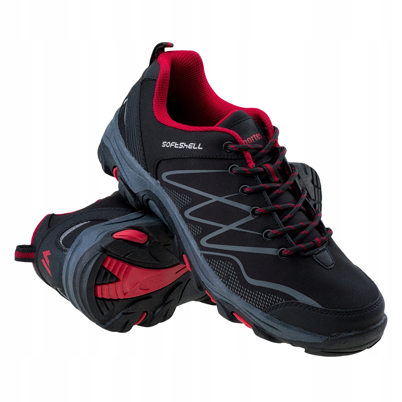 Męskie buty trekkingowe Hi-Tec Ronn Low softshell z wkładką Eva czarne 47