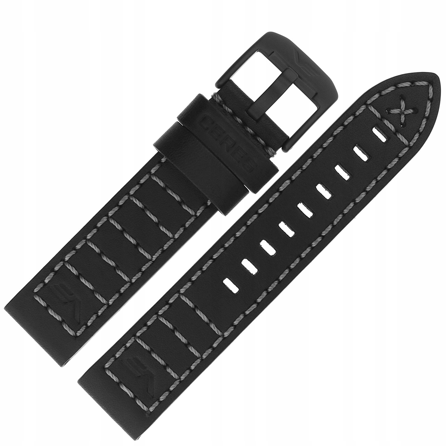 Pásek Almaz Kůže (E693) černý s šedou p. černou kl.