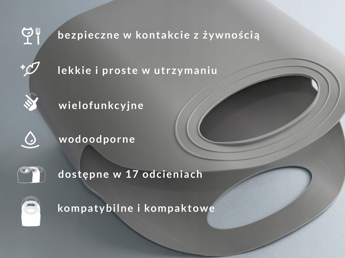 Kosz gumowy elastyczny MAXI flexibag 15L srebrny Wzór dominujący bez wzoru