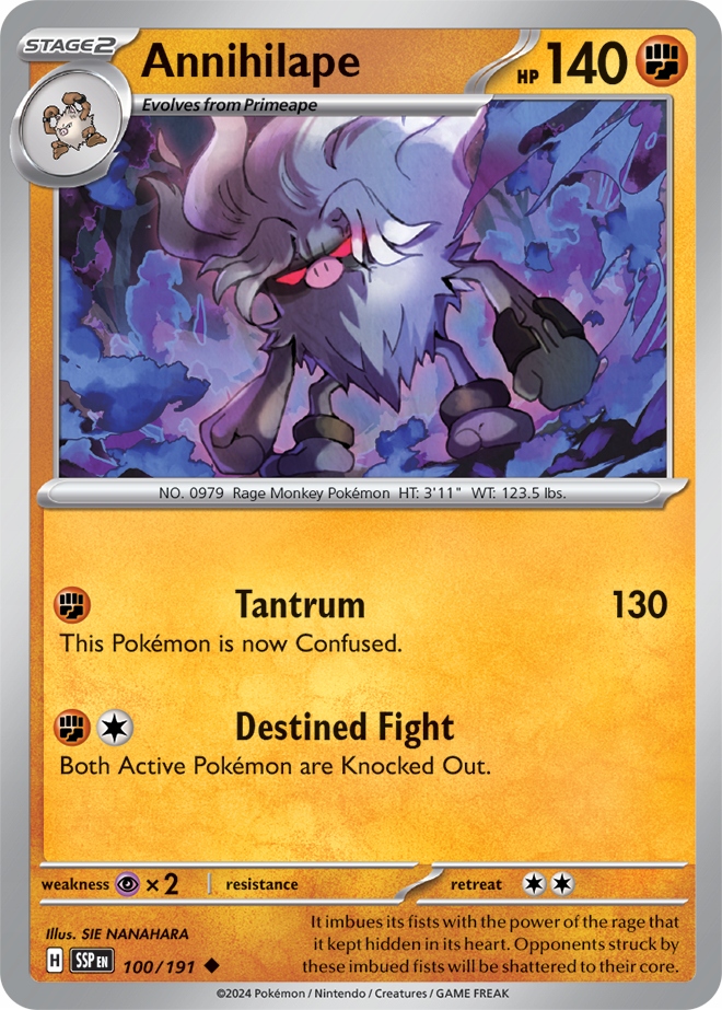 Oryginalna Karta Pokemon Annihilape (ssp 100)