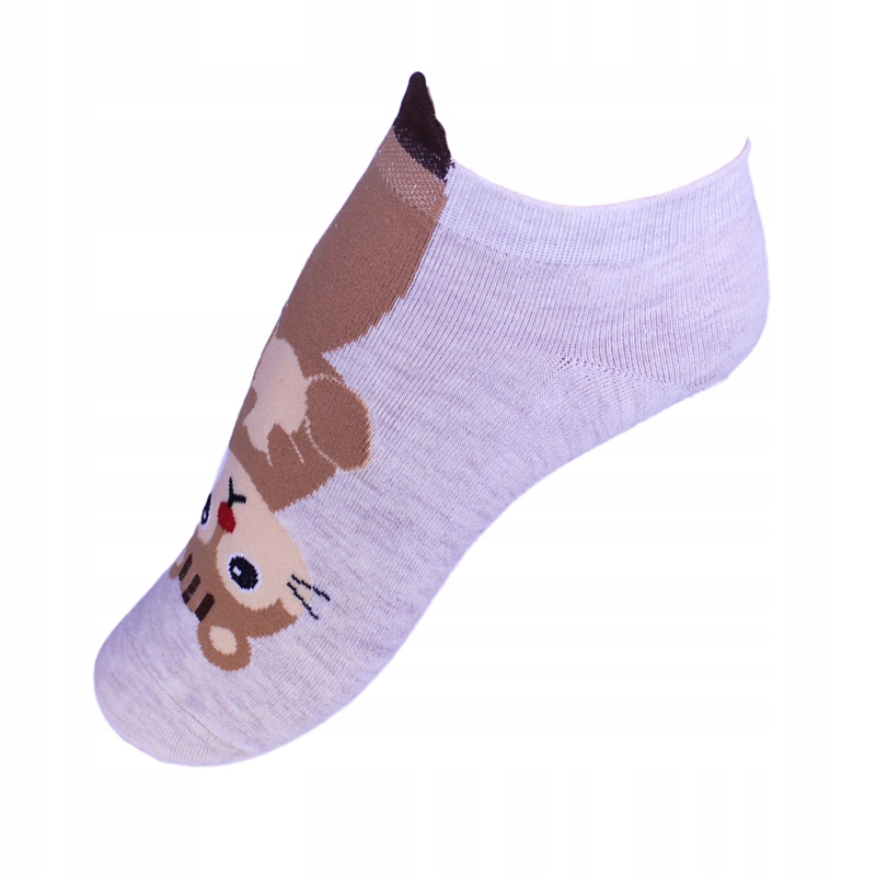 

Beżowe skarpetki brązowy tygrys z ogonem - stopki