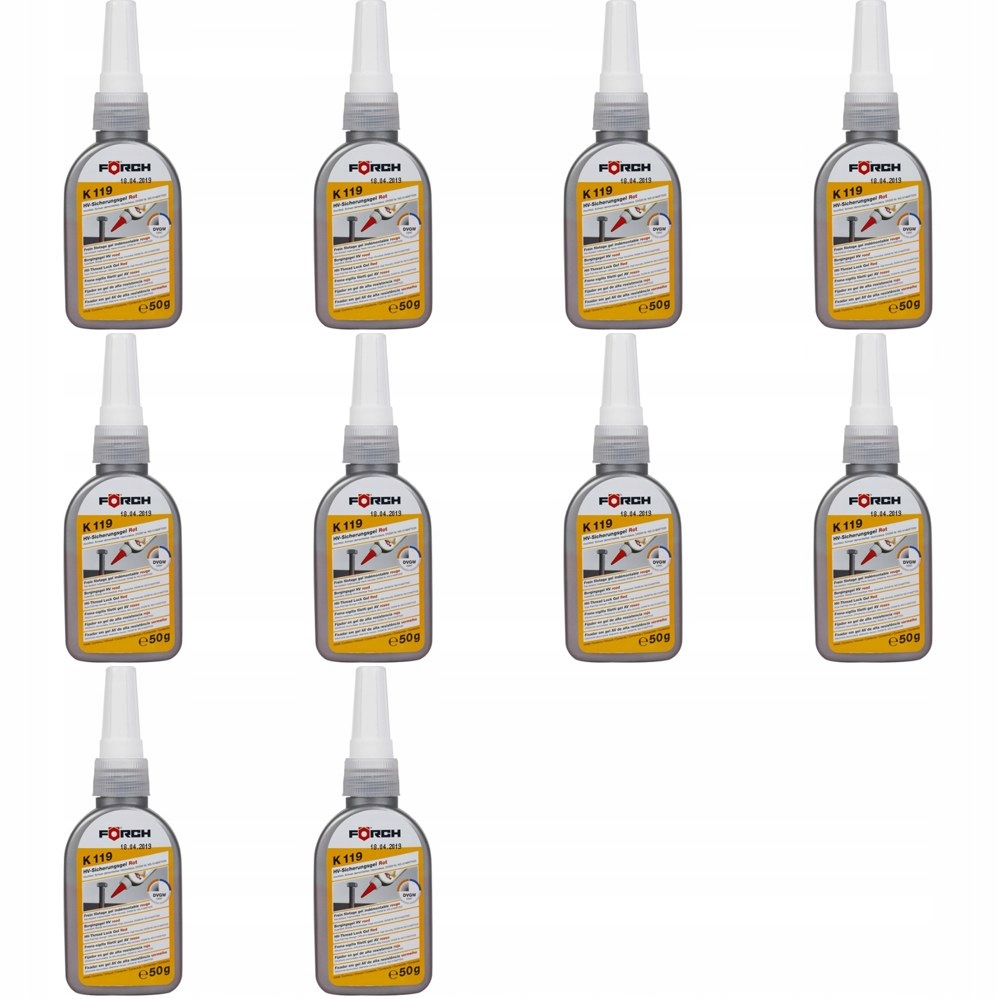 Lepidlo na závity červené Forch K119 50g sada 10 kusov