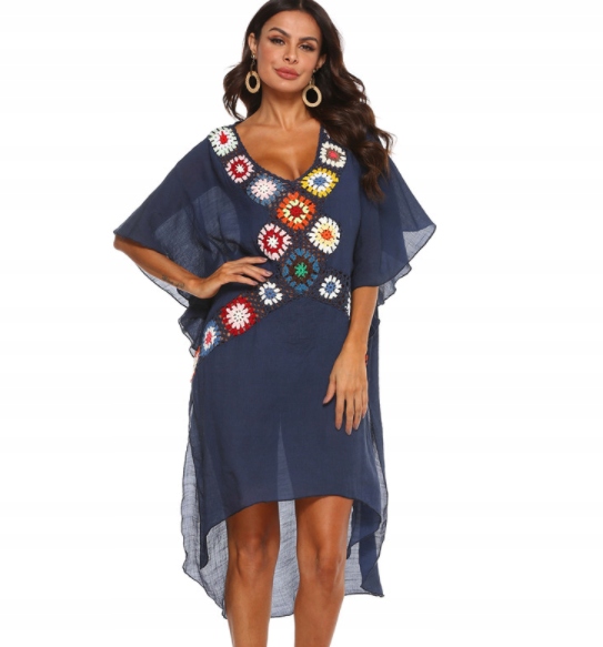 TUNIKA NA PLAŻĘ ZWIEWNA LUŹNA NARZUTKA PAREO BOHO Marka Inna marka