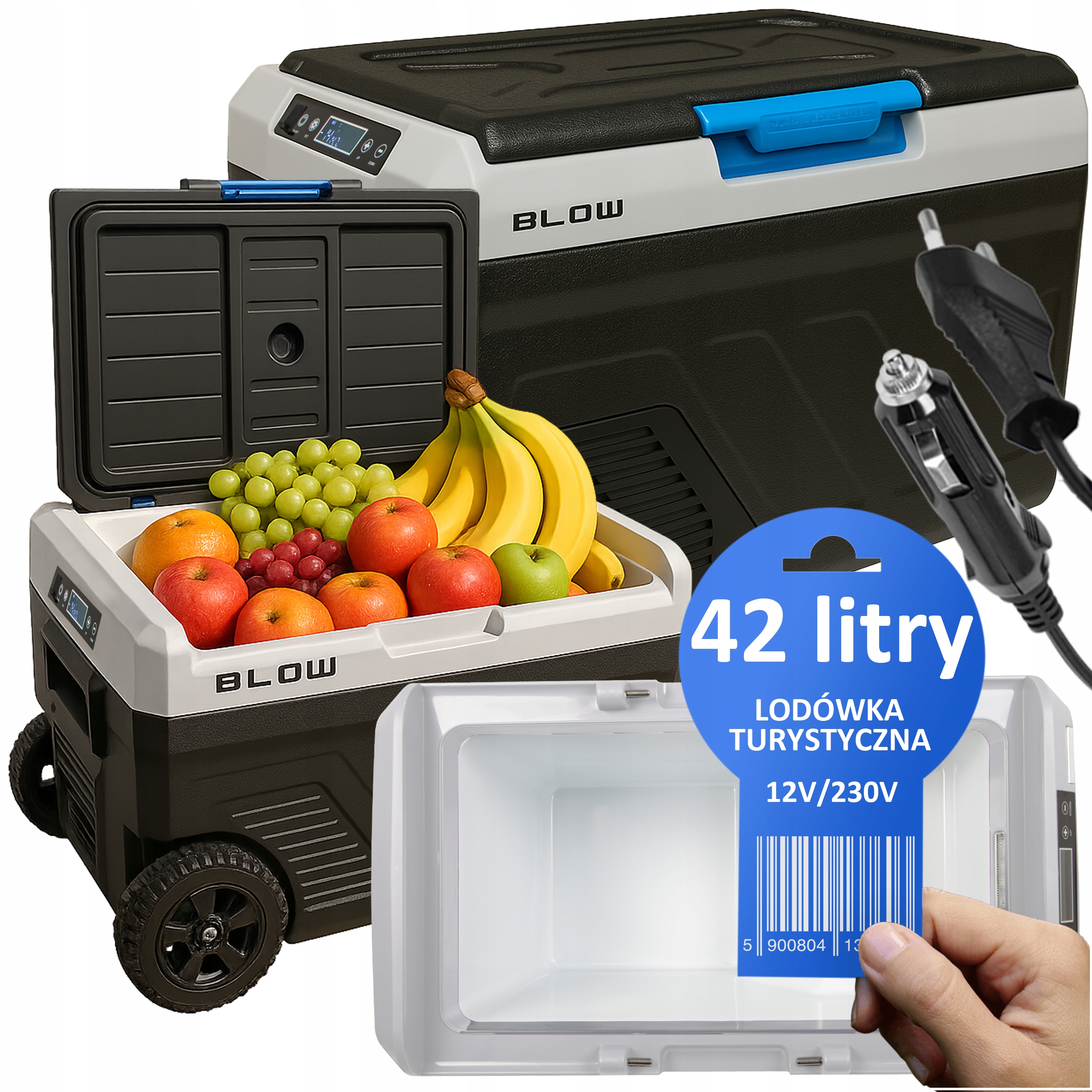 Mocna Lodówka Kompresorowa Zamrażarka Turystyczna Samochodowa 12V/230V 42L