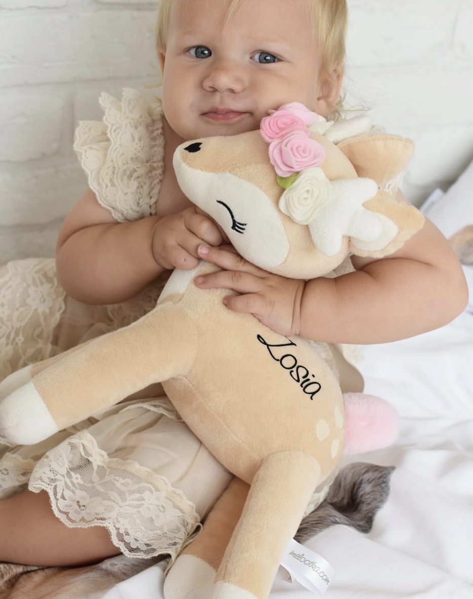 Pluszowa sarenka z kwiatuszkami- duża- Melootka