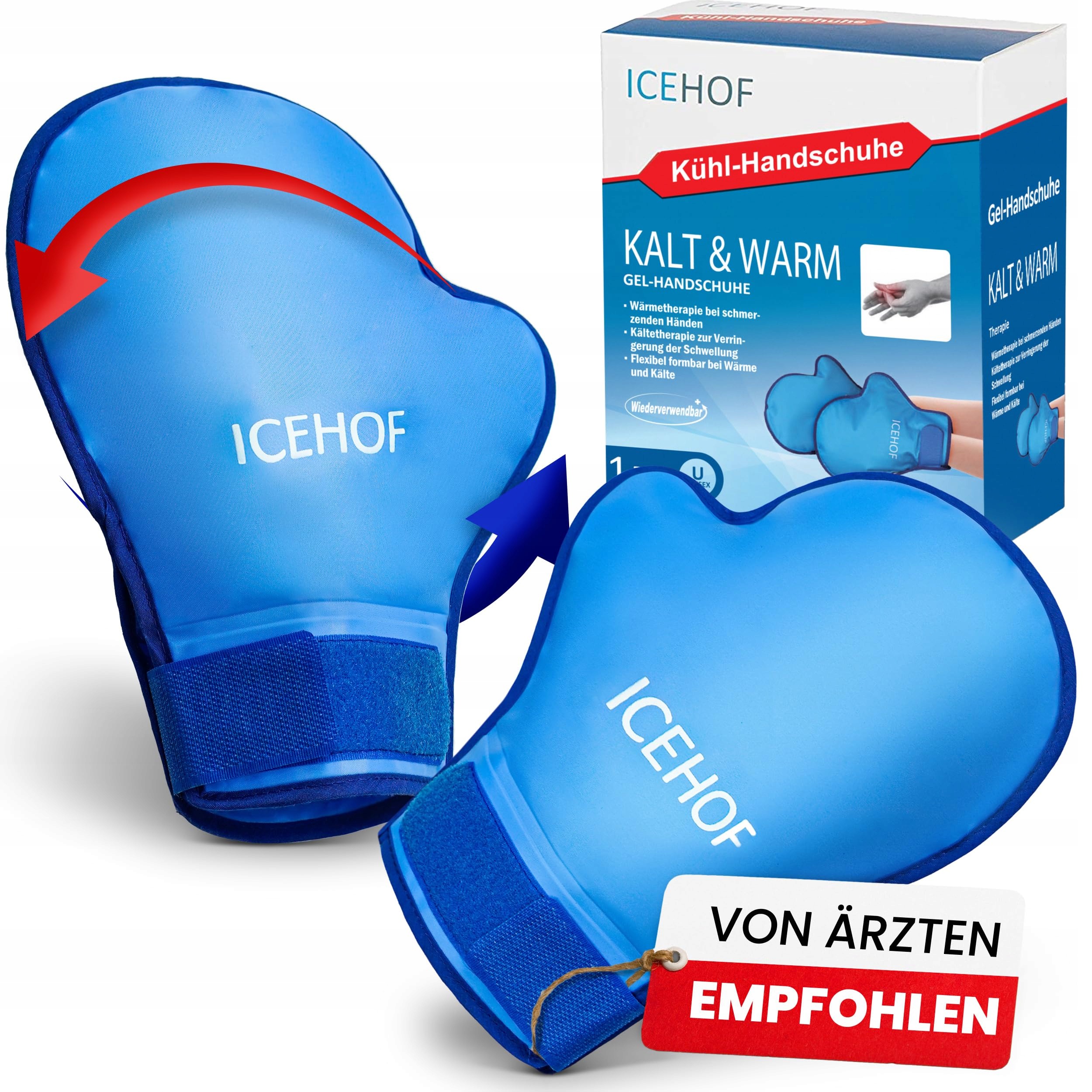 Icehof rękawice chłodzące/rozgrzewające przy chemioterapii/reumatyźmie