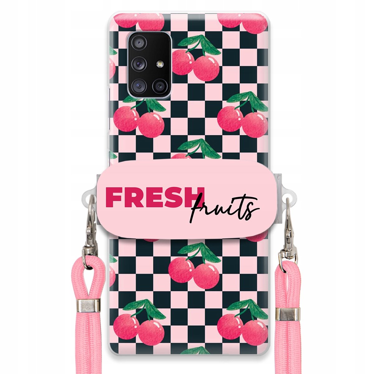 Puzdro pre Samsung A71 5G Crossbody vodítko držiak šachovnice Fresh Fruits