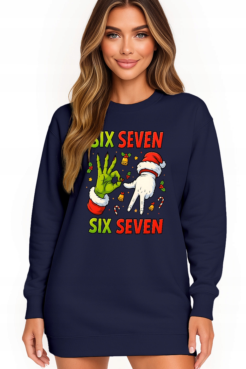 Mikina Vánoční Oversize Šaty Six Seven 67 Dárek Vánoce XXL