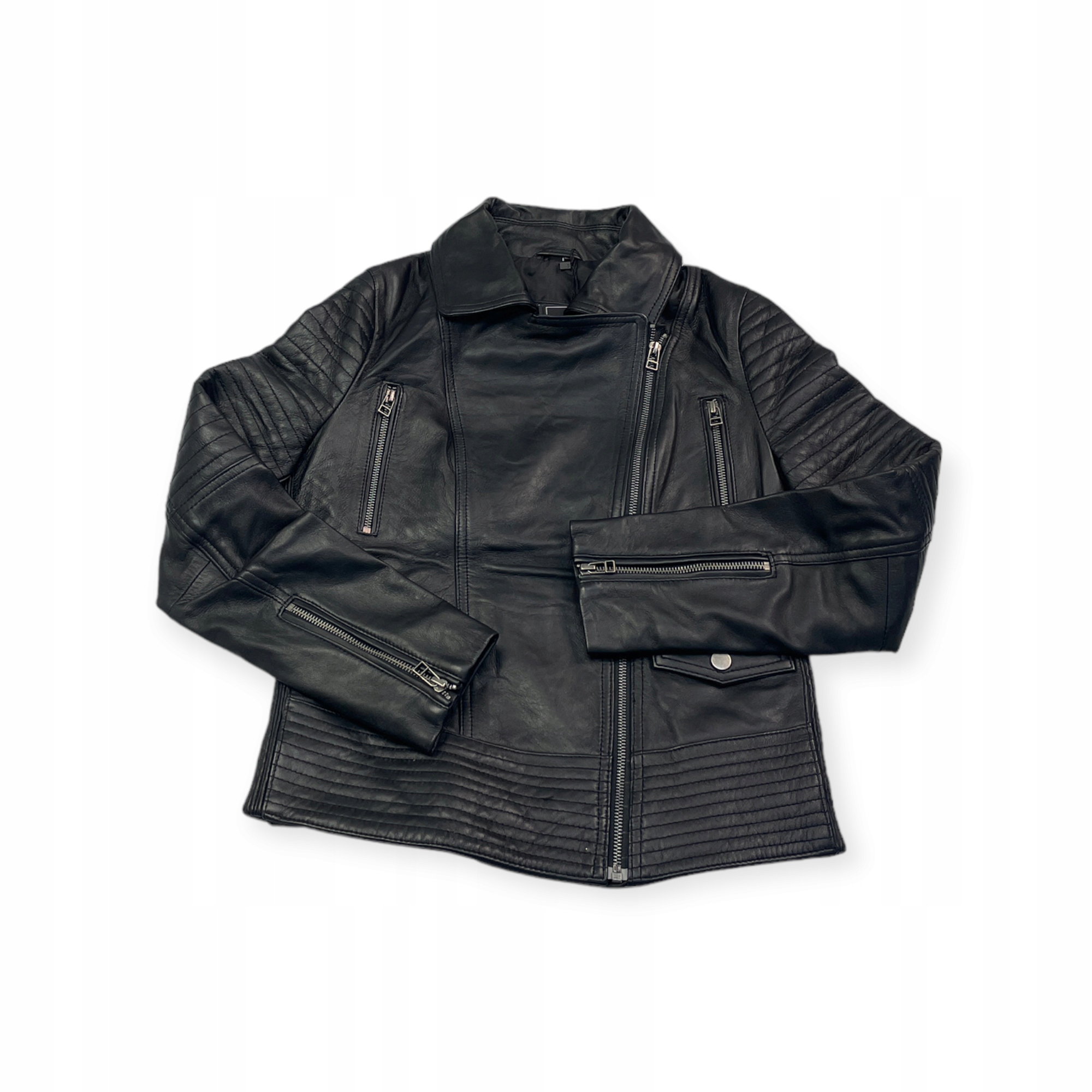 Dámská černá kožená bunda Real Leather Xs