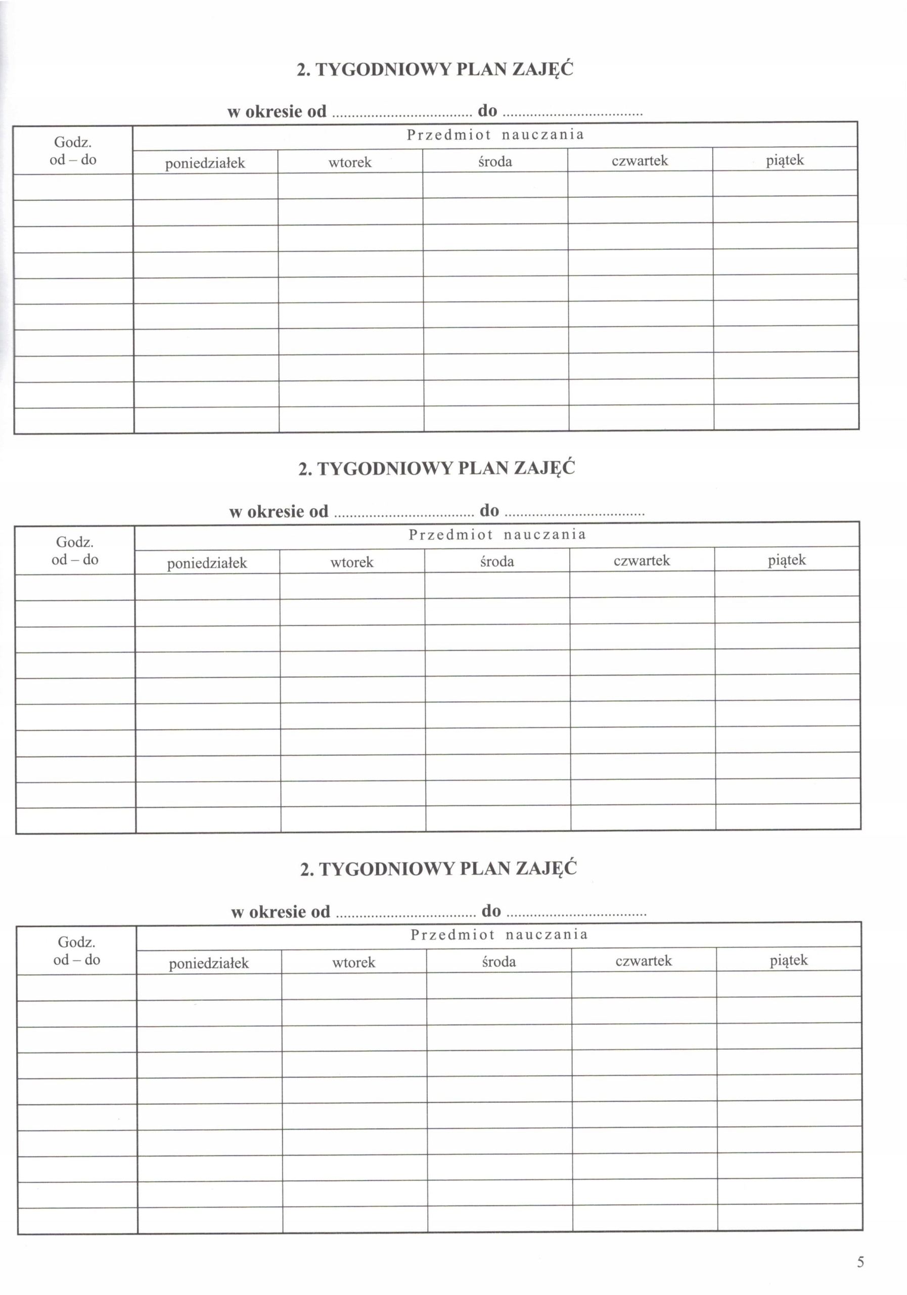Dziennik nauczyciela wspomagającego A4 Rodzaj inny