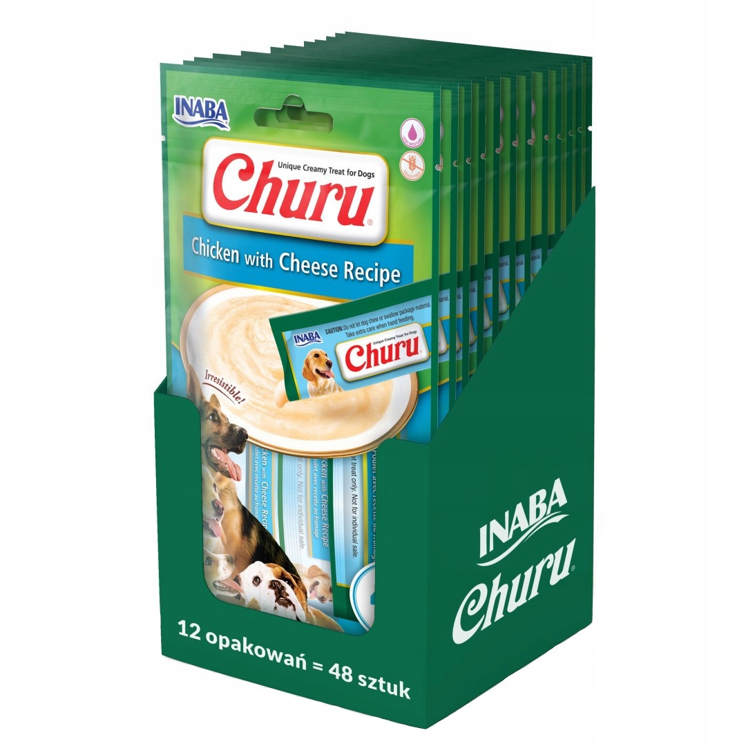 Levně Inaba Dog Churu 12x56g Pamlsek Pasta pro psa s kuřecím masem a sýrem