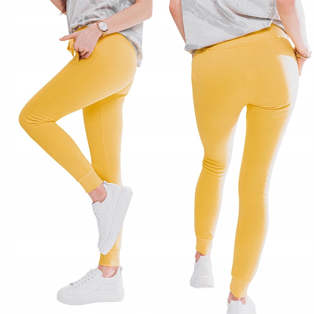 

Spodnie damskie dresowe sport 001PLR żółte XL