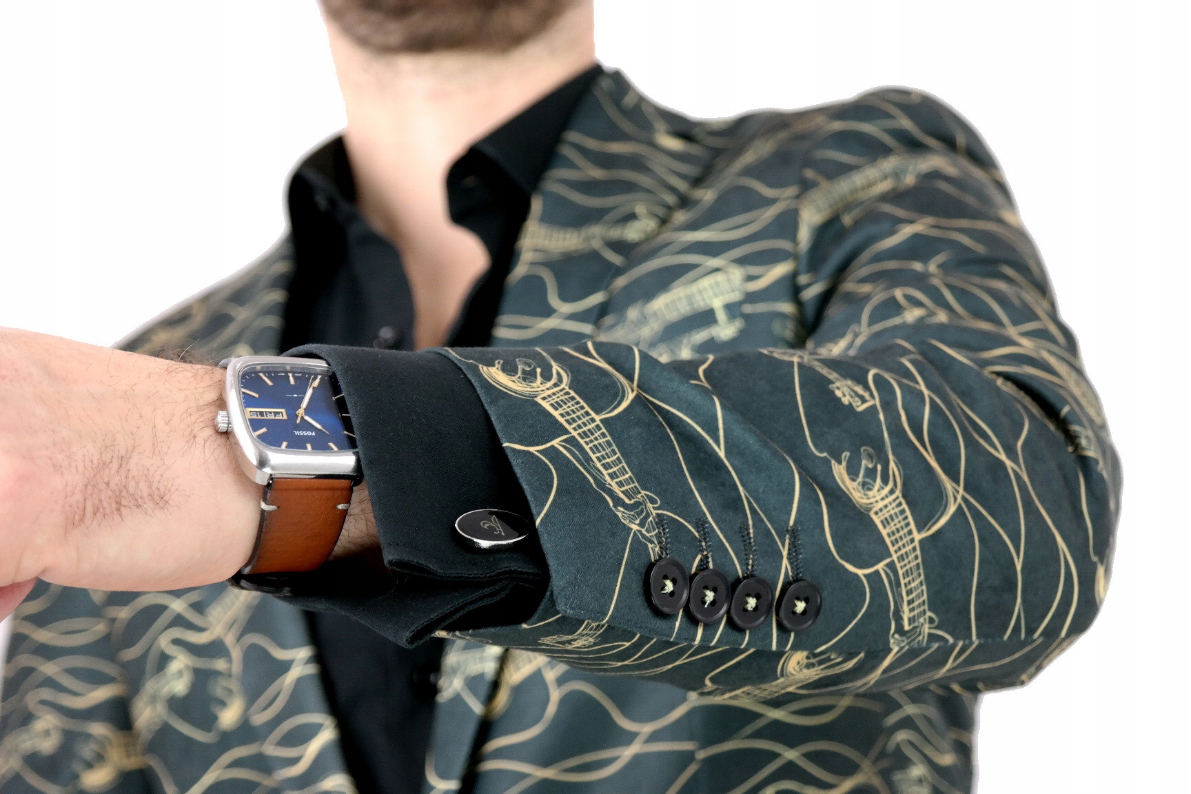 GIOVANNI PERA Marynarka męska D802 gitary 48 S Fason slim