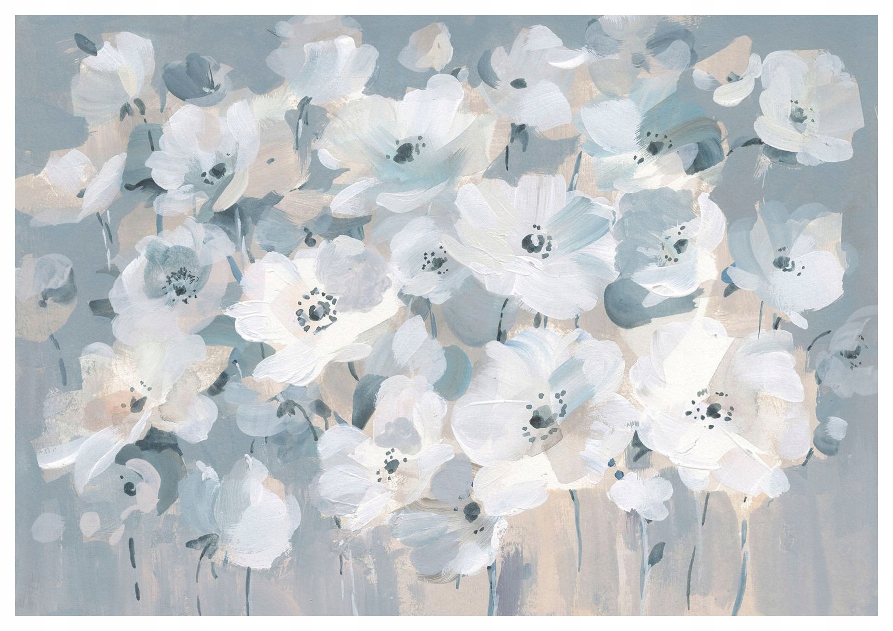 Vliesová fototapeta Bílé akvarelové květiny pastelové pozadí 250x175 lepidlo