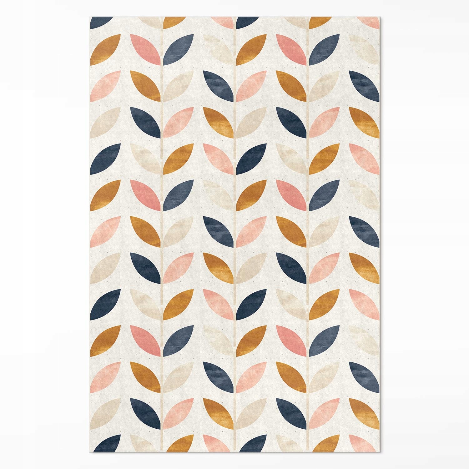 Dekoračný vnútorný koberec Drobné akvarelové lístky boho štýl 120 x 180 cm