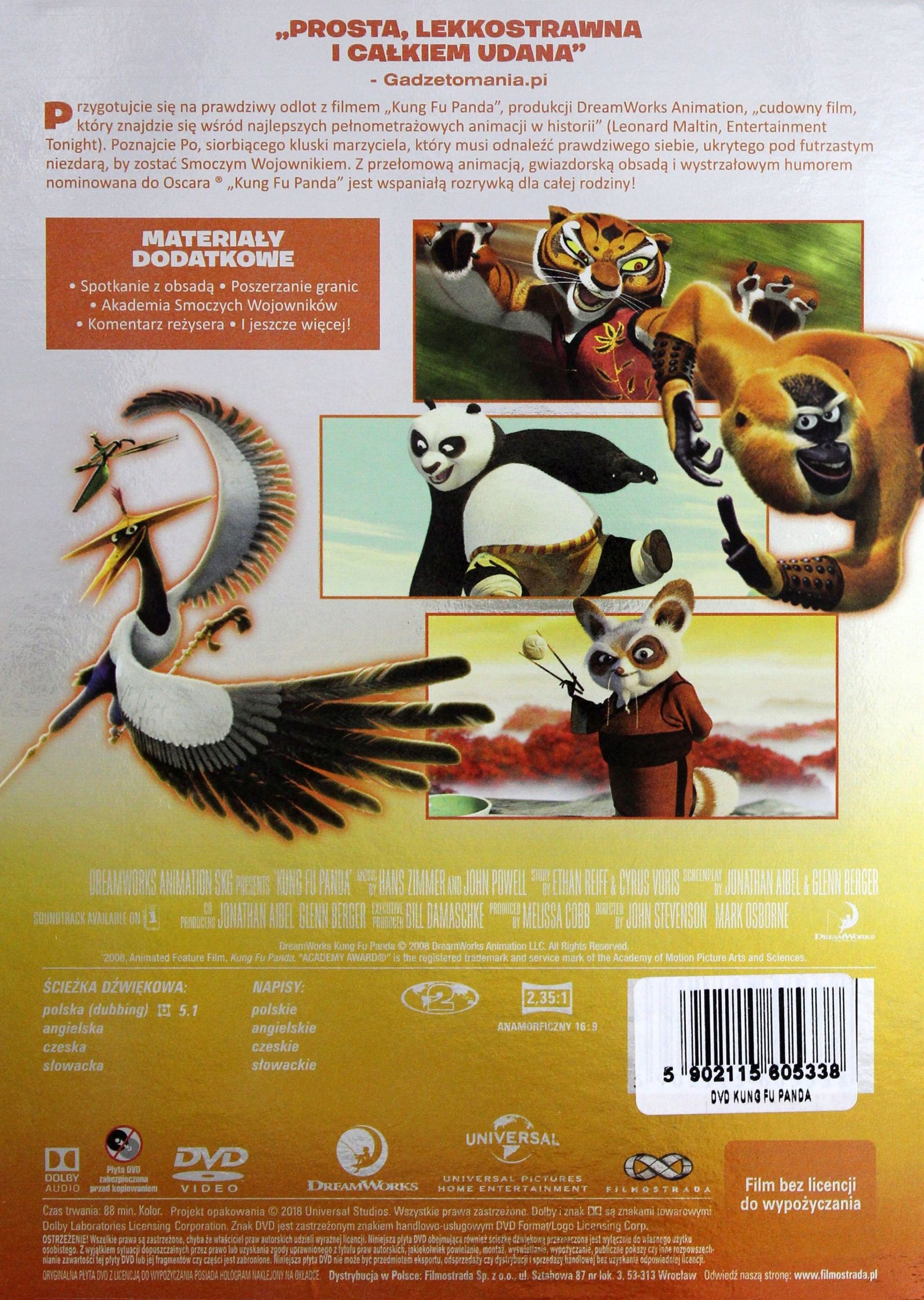 KUNG FU PANDA (DVD) Stan opakowania oryginalne