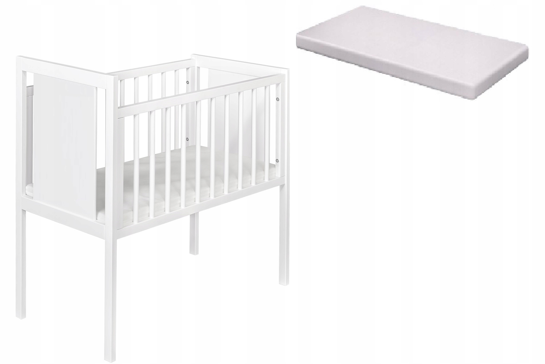 Łóżeczko dostawne BIAŁY 80x40 MATERAC Sonia