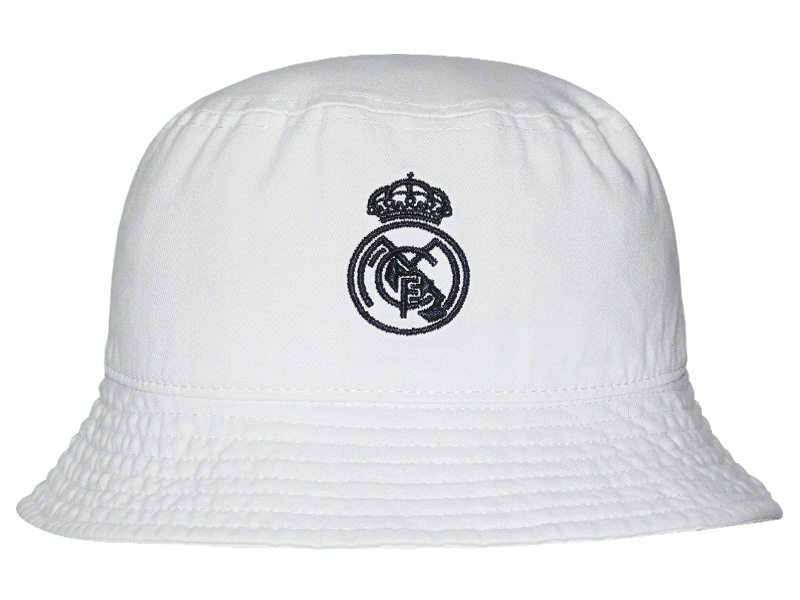 Real Madryt Czapka Kapelusz Wędkarski White Biały Wyszywany Herb