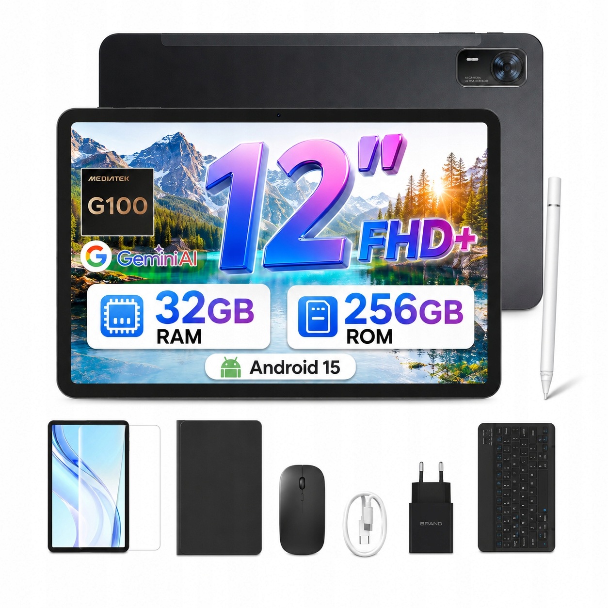 Tablet klávesnicával Doogee TABE3+ 12" 32GB+256GB 8800mAh 13MP/BT5/OTG/3.5mm