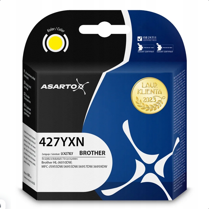 Tusz Asarto do Brother 427YXN| LC427XLY 5000 str. yellow