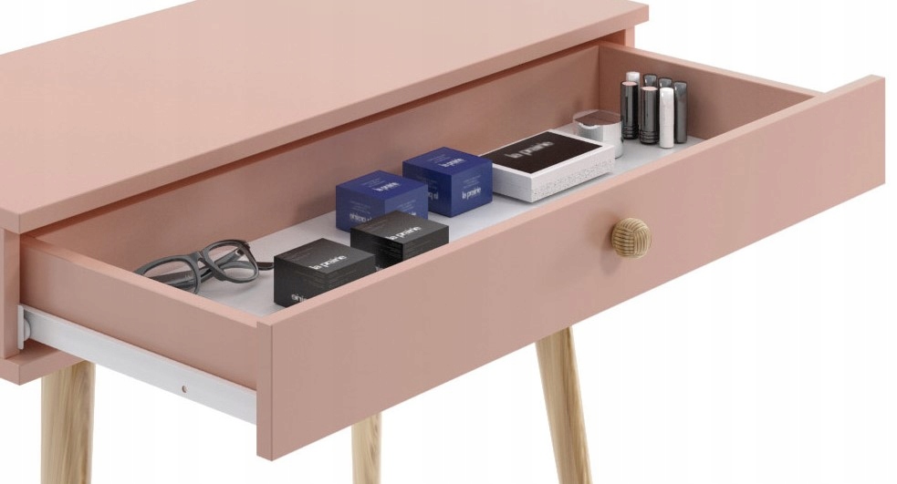 Konsola toaletka z szufladą w stylu skandynawskim Szerokość mebla 90 cm
