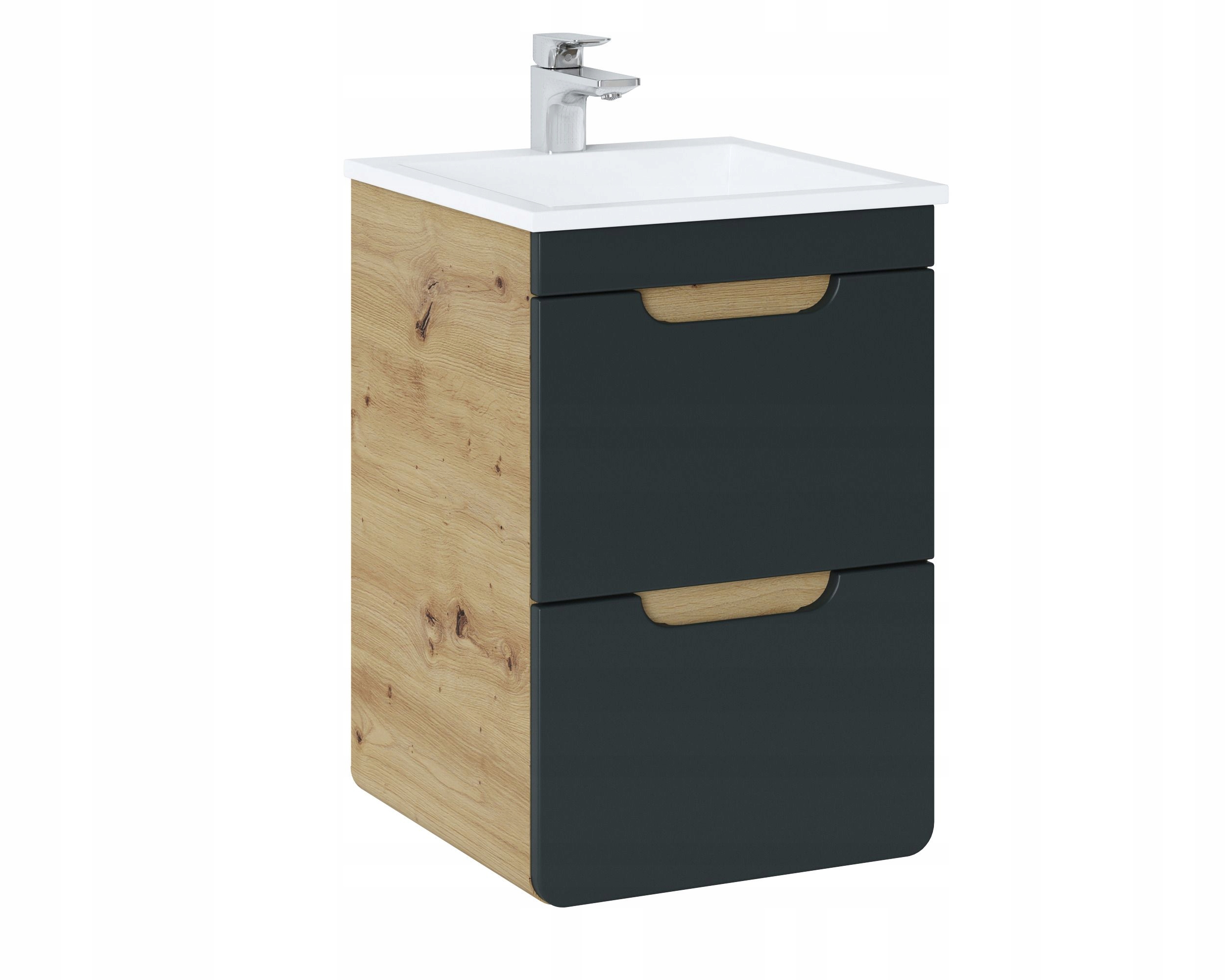 SZAFKA WISZĄCA ARUBA Z UMYWALKĄ 40 CM CZARNY MAT