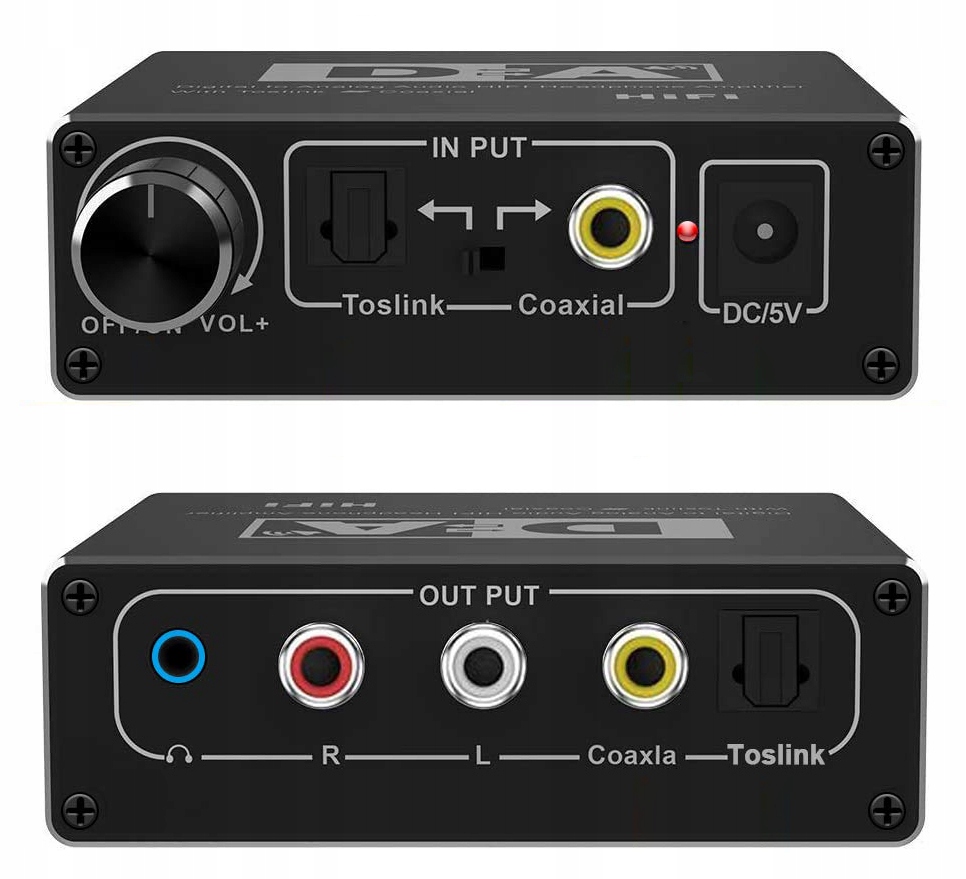 Konwerter audio DAC cyfrowy na analogowy Toslink Marka Novaza Tech