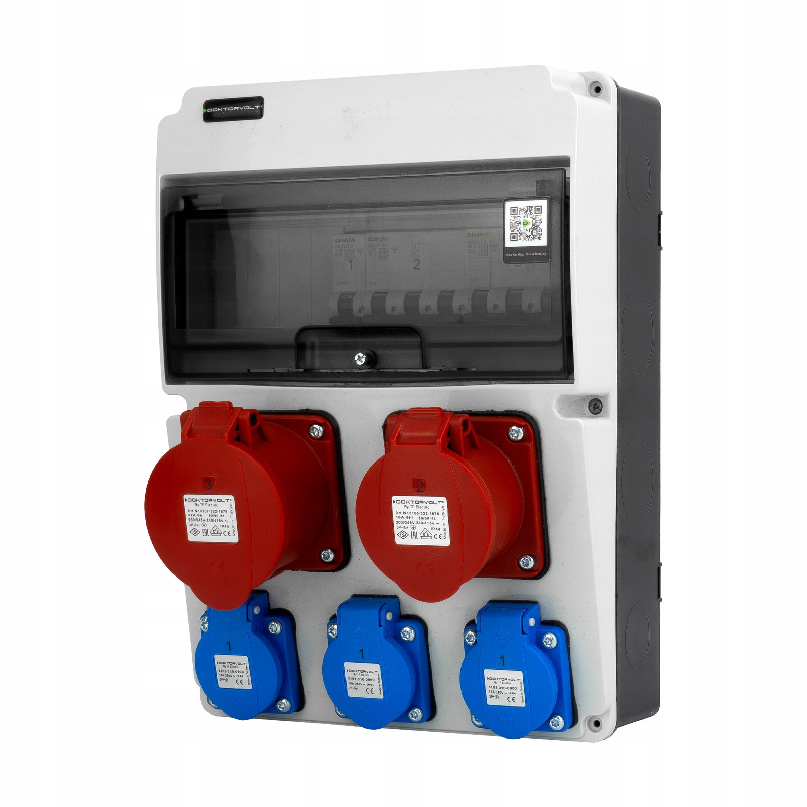 Stavebný rozvádzač 32A/16A 3x230V elektrická skrinka zabezpečená