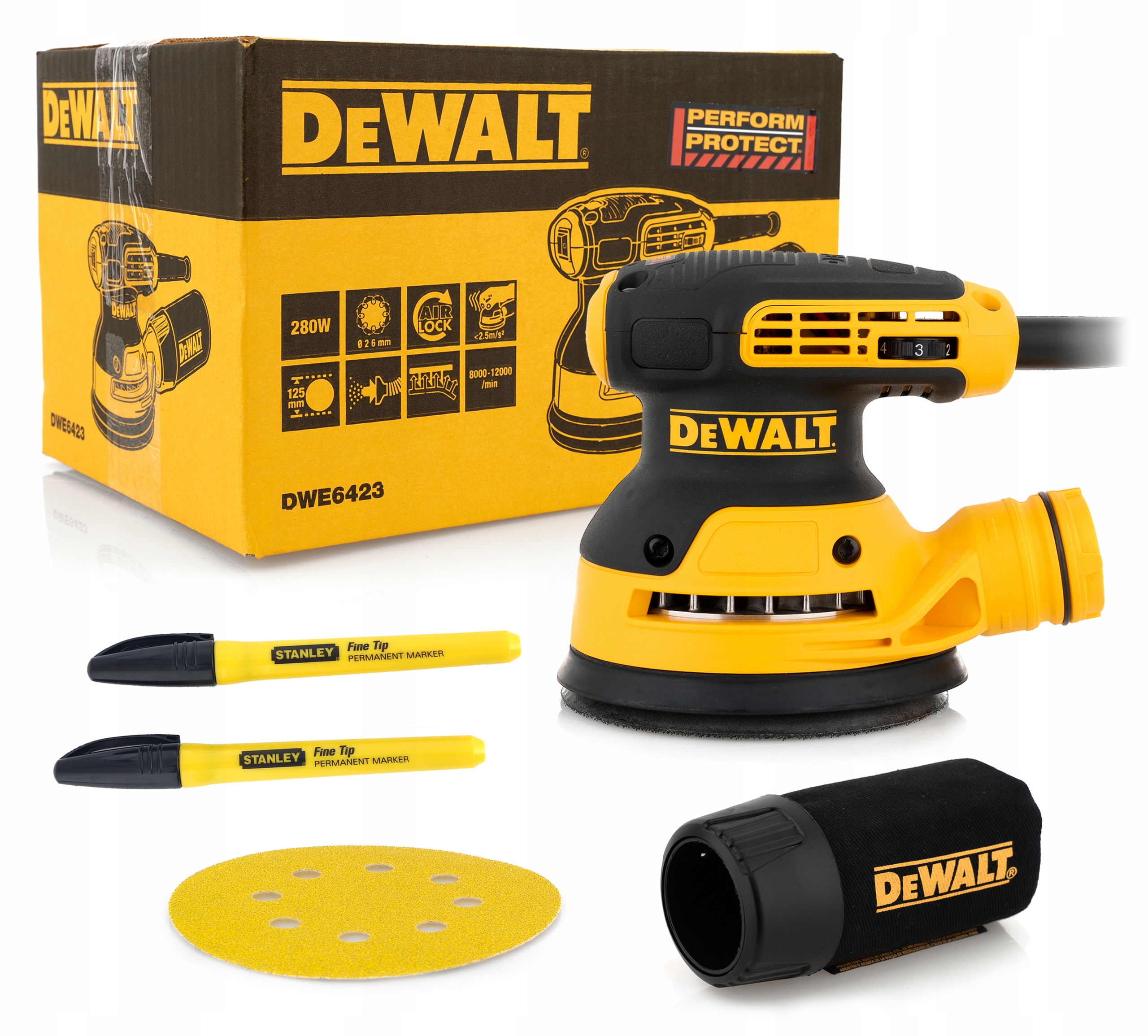 

Dewalt Szlifierka Mimośrodowa DWE6423 280 W 125 MM
